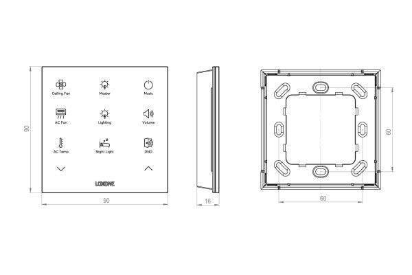 Loxone Touch Pure Flex Standard Audio Air Antraciet